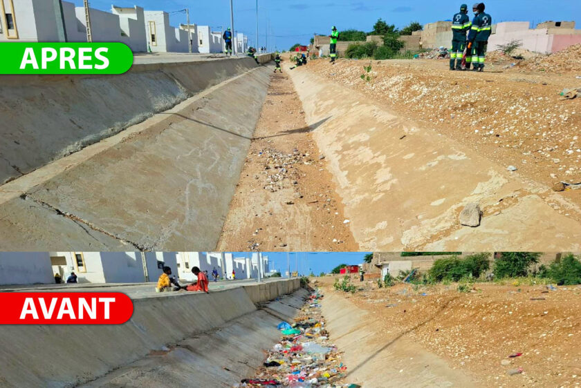 Opération de raclage et de nettoiement Cité Diougop - Saint-Louis